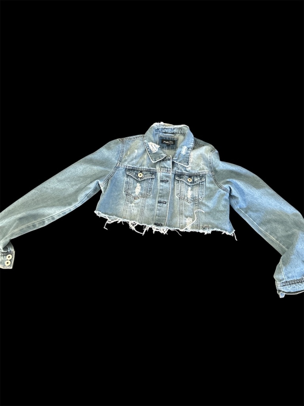 Blue denim crop jacket
